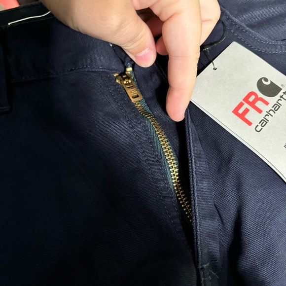 NWT Men’s Carhartt Navy Blue Relaxed Fit Flame Resistant Work Pant Size 34x30 - Picture 4 of 10